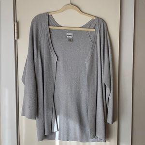 sparkly, grey, chico’s sweater